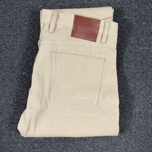 Gustin California Straight Mens 38x36 Button Fly Jeans Tan Selvedge #447